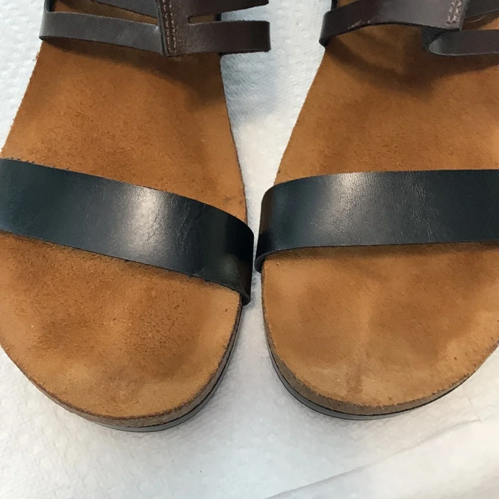 Naot Black and Brown leather Sandals 9 40 - Picture 5 of 5